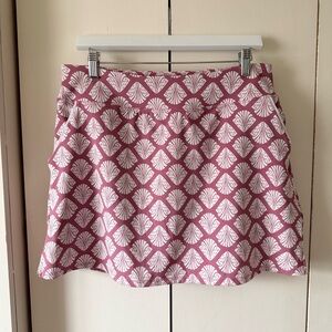 Sigrid Olsen Mauve Pink & White Seashell Patterned Tennis Skirt Athletic Skort